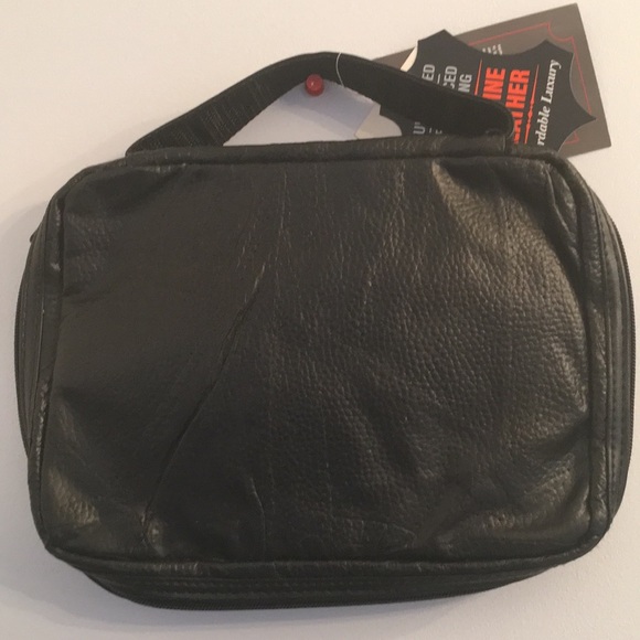 Embassy Black Pebbled Leather Cosmetics Bag NWT - Picture 4 of 7